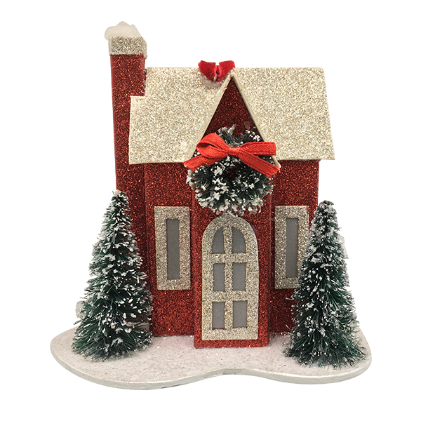 House ornaments w/LED light-2 tree & Wreath
