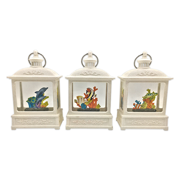 Lantern Housing w/ Ocean series figurine + LED light, 3A.