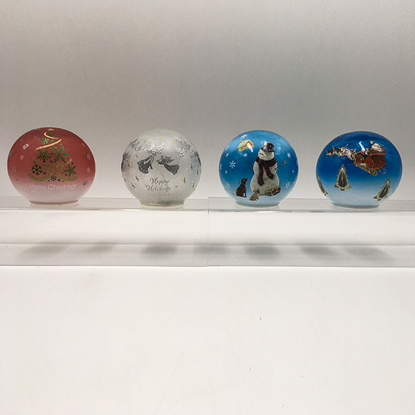 120MM Glass Globe with Decal & LED Light 4A.